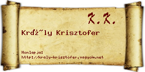 Krály Krisztofer névjegykártya