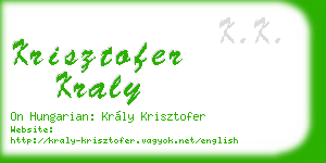 krisztofer kraly business card